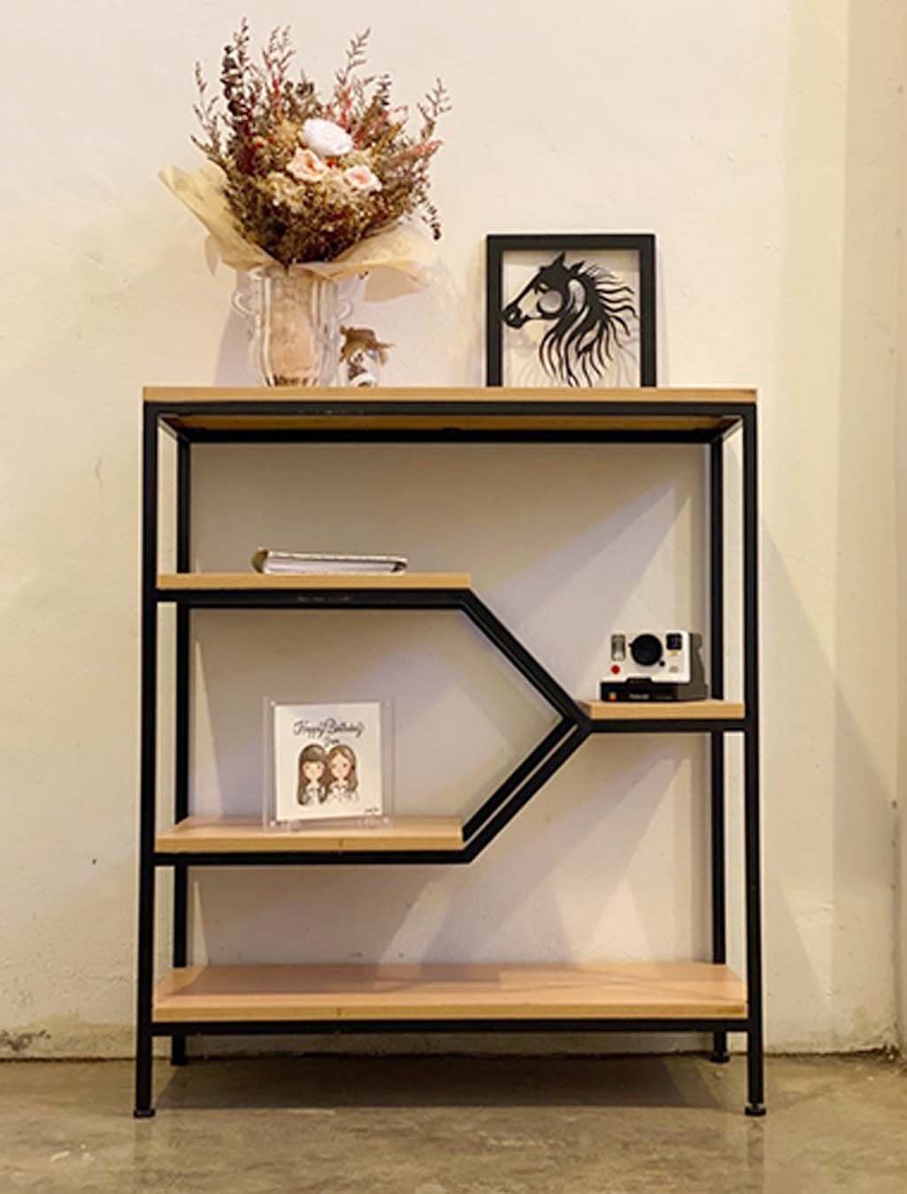 Solid Wood Console Table Bookshelf Design for Living Room Pakistan - Image 3