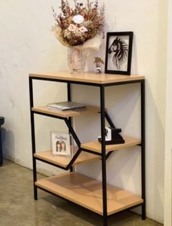 Solid-wood-console-table-bookshelf-design