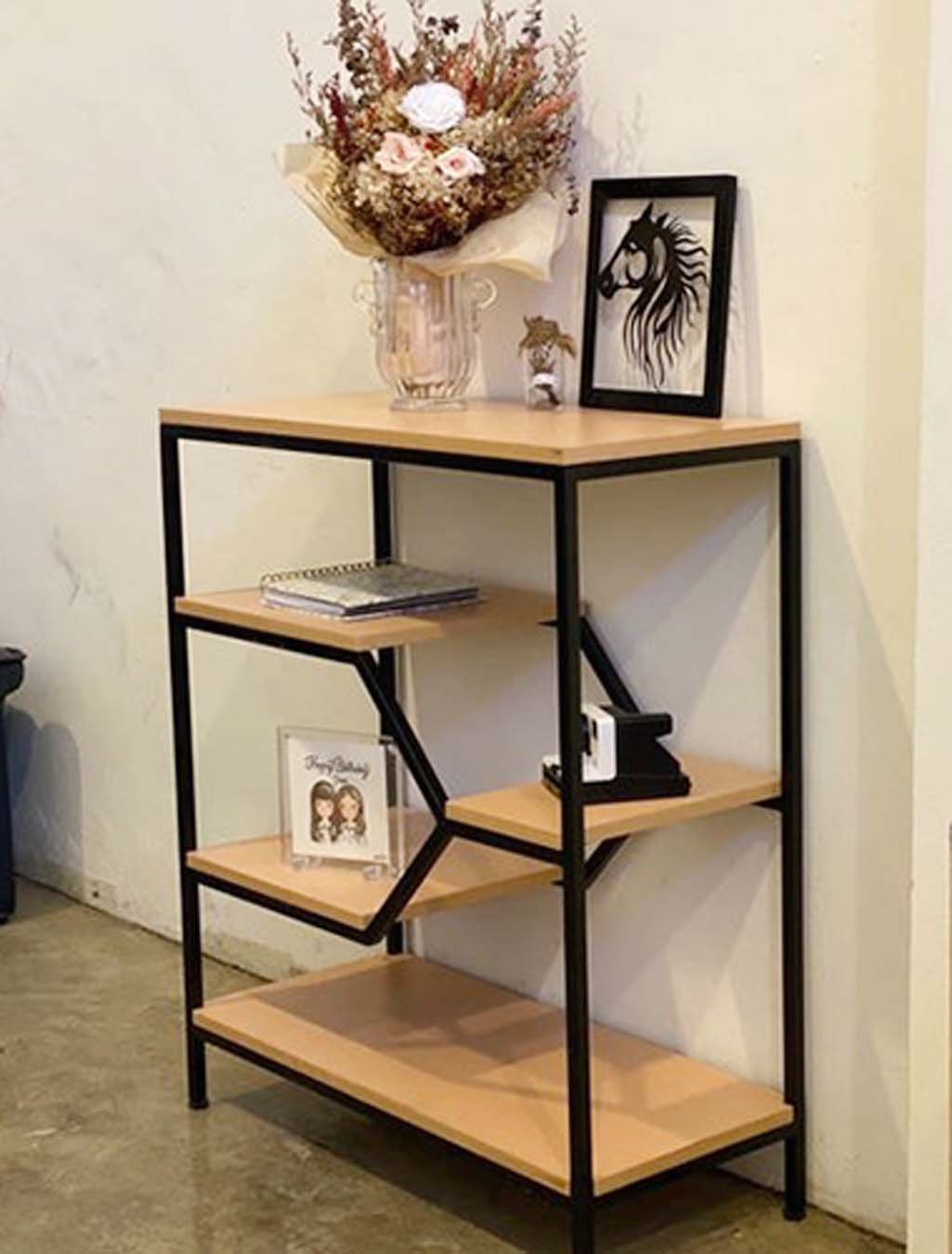 Solid-wood-console-table-bookshelf-design