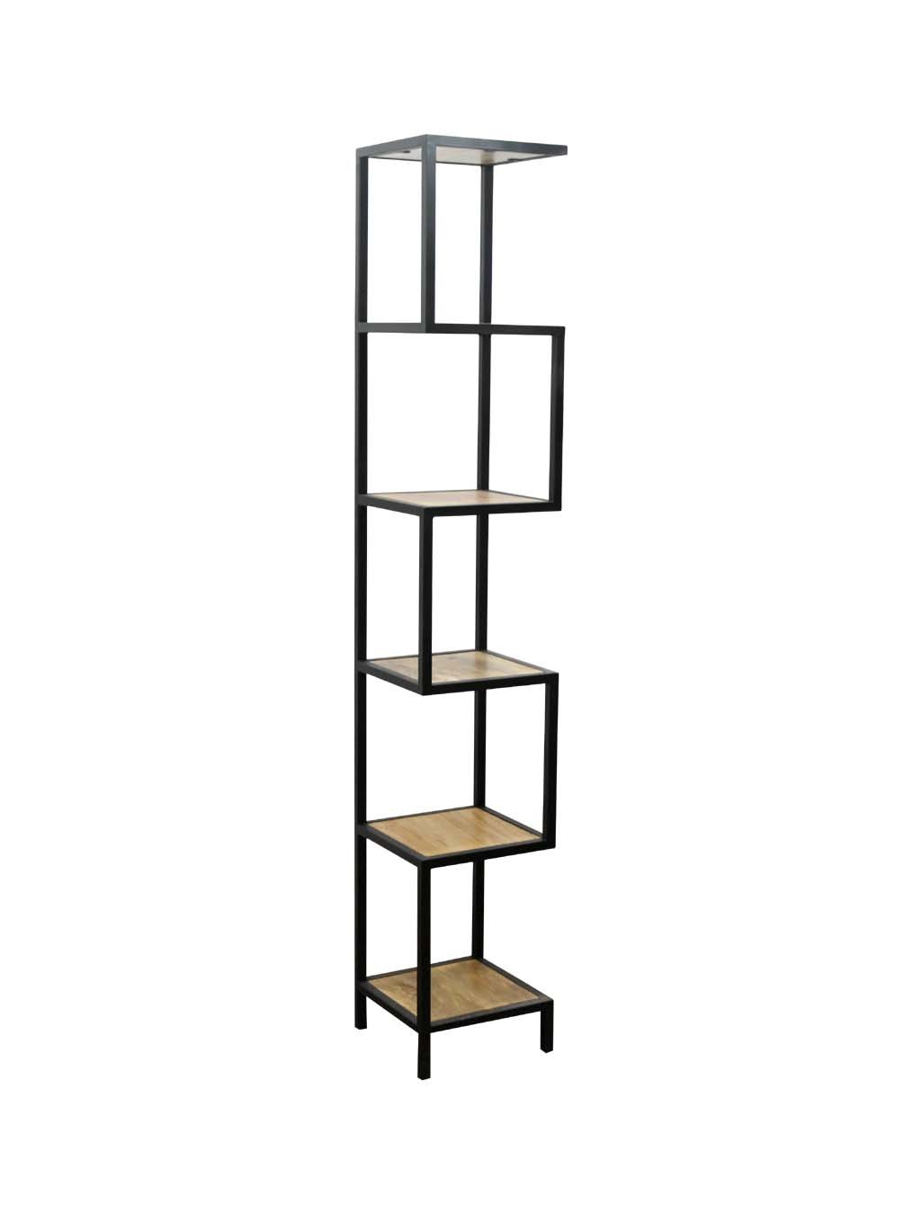 Corner Stand 6 Tier Mango Wood with Metal Pipe | Square Corner Plant Stand - Image 2