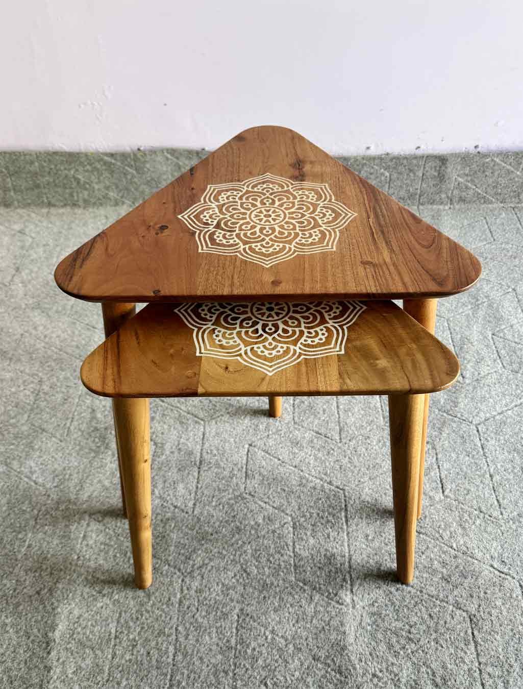 Carving-Epoxy-Triangle-Nesting-Table