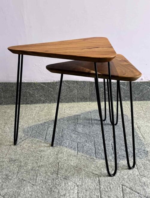 Sculptural Design Triangle Shape Nesting Tables 2Pcs