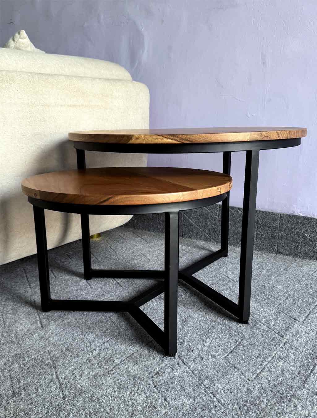 Contemporary-artisanal-round-nesting-tables-set-of-2