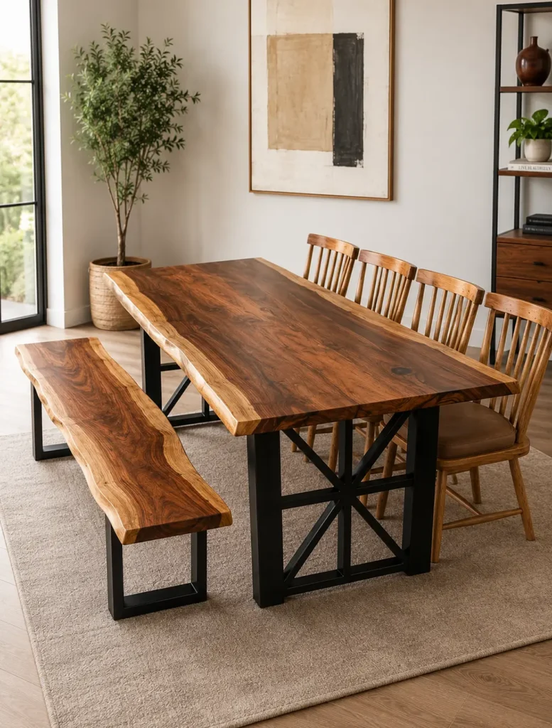 6 Seater Dining Set with Bench