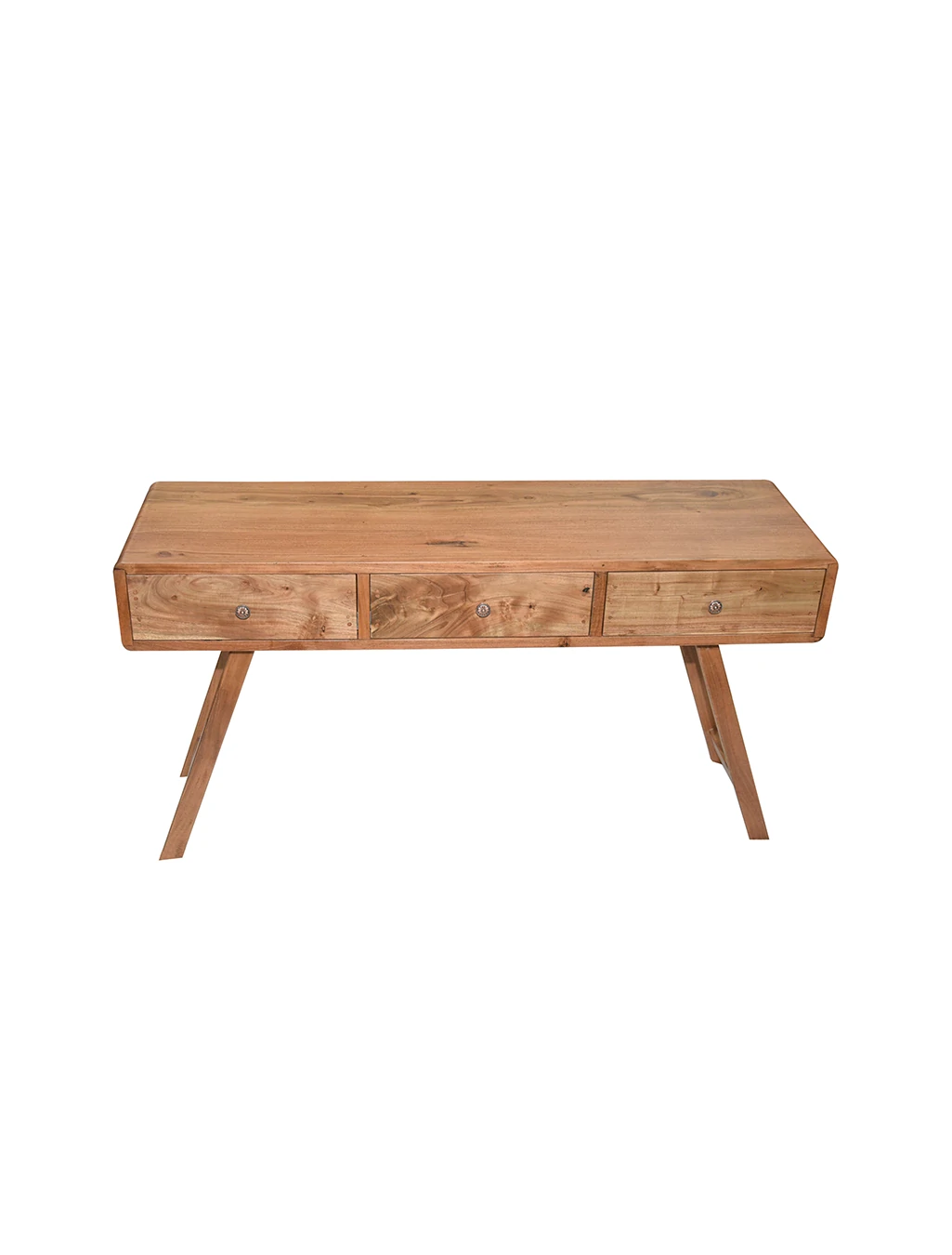 3-Drawer Solid Wood Acacia Console Table | Handcrafted (58.5") - Image 2