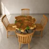 Green Epoxy live edge dining table