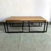 Modern Solid Acacia Wood Live Edge Center Table