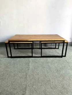 Modern Solid Acacia Wood Live Edge Center Table