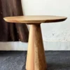 Trendy Round Solid Wood Center Table with Cone Shape Legs
