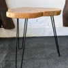 modern live edge center table with hairpin legs