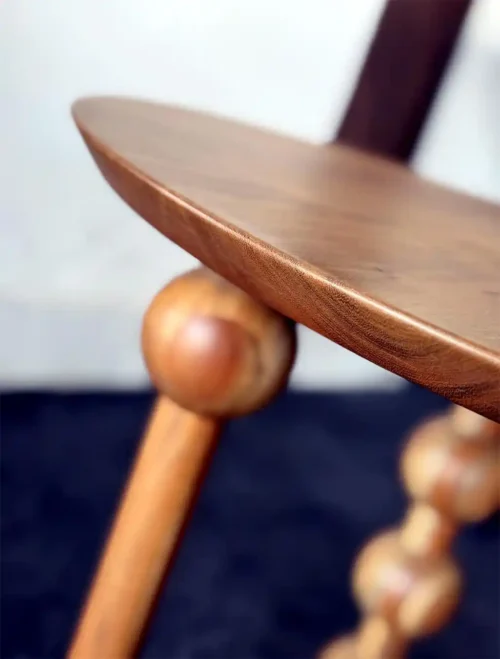 Iconic Trendy Round Solid Wood Center Table – Unique Ball Legs