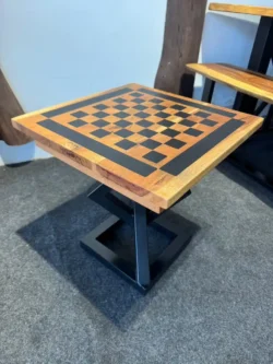 Black Epoxy Solid Acacia Wood Center Table