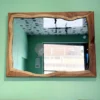 Geometric Solid Acacia Square Mirror