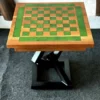 Green Epoxy Solid Acacia Wood Center Table