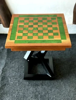 Green Epoxy Solid Acacia Wood Center Table