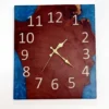 Oceanic Blue Epoxy Wall Clock Solid Acacia Wood Art