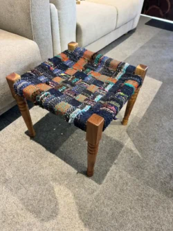 Solid Acacia Wood Cotton Sitting Stool (Piri)