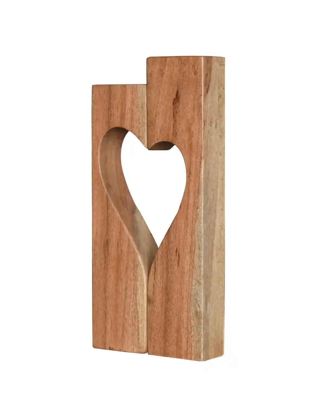10 inch Acacia wood candle holder
