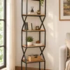 Metal shelf with acacia wood