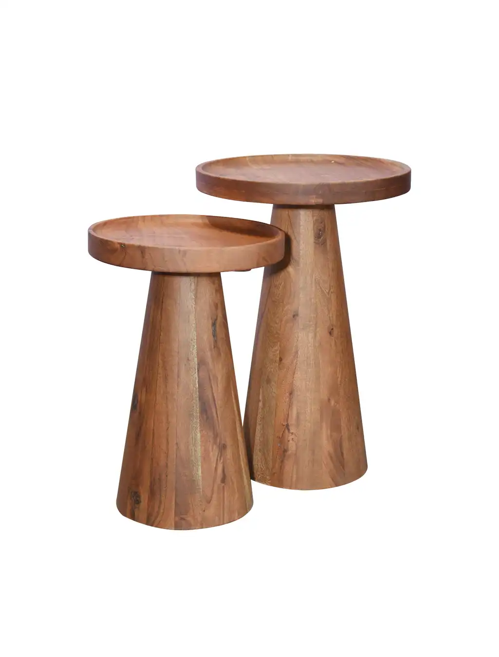 Natural acacia wood side table