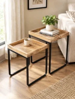 Tray Shape Wooden Nesting Tables