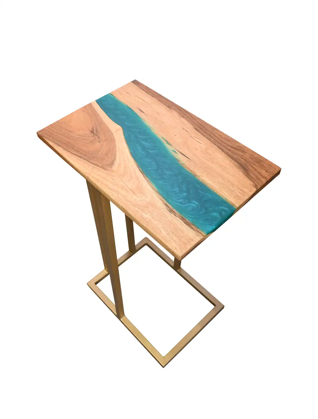 blue epoxy coffee table