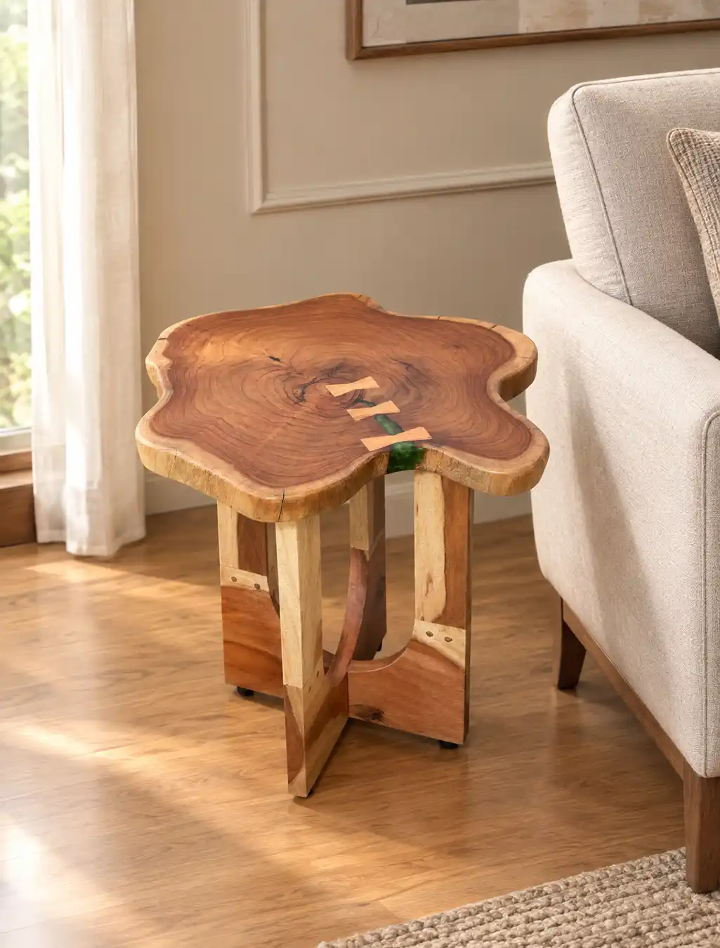live edge epoxy coffee table