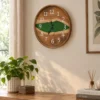 wooden epoxy wall clock